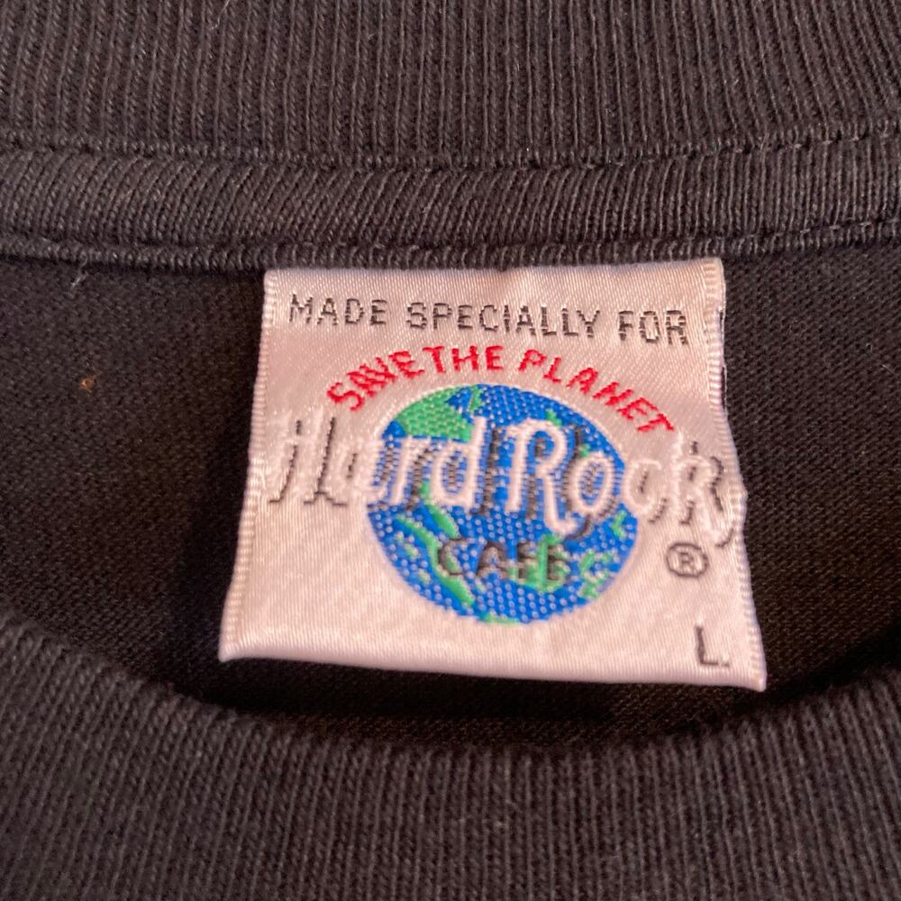 Vintage 80s Black Red Hard Rock Cafe Logo Singapore Destination Shirt Sz Large - Picture 7 of 16